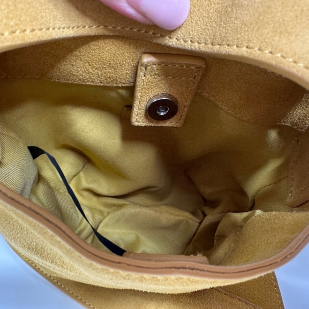 Urban Outfitters Mustard Suede Micro Bag With Straps Crossbody - Picture 11 of 12